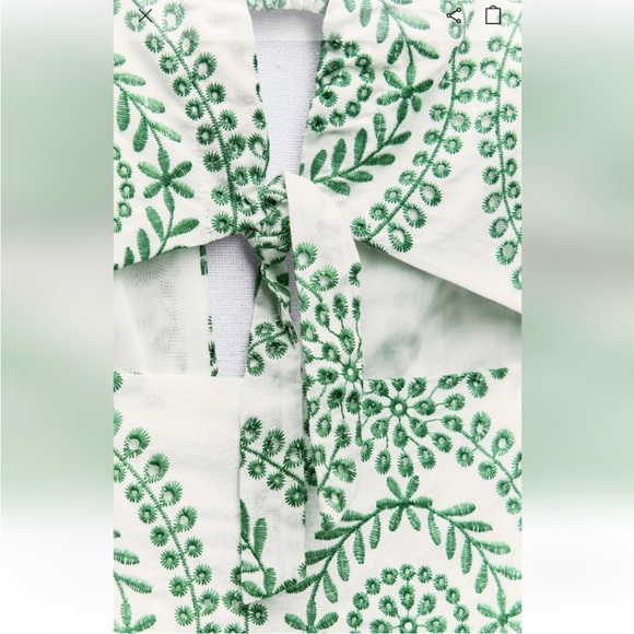 Zara NEW perforated knotted embroidered dress 3356/697 - Picture 6 of 13